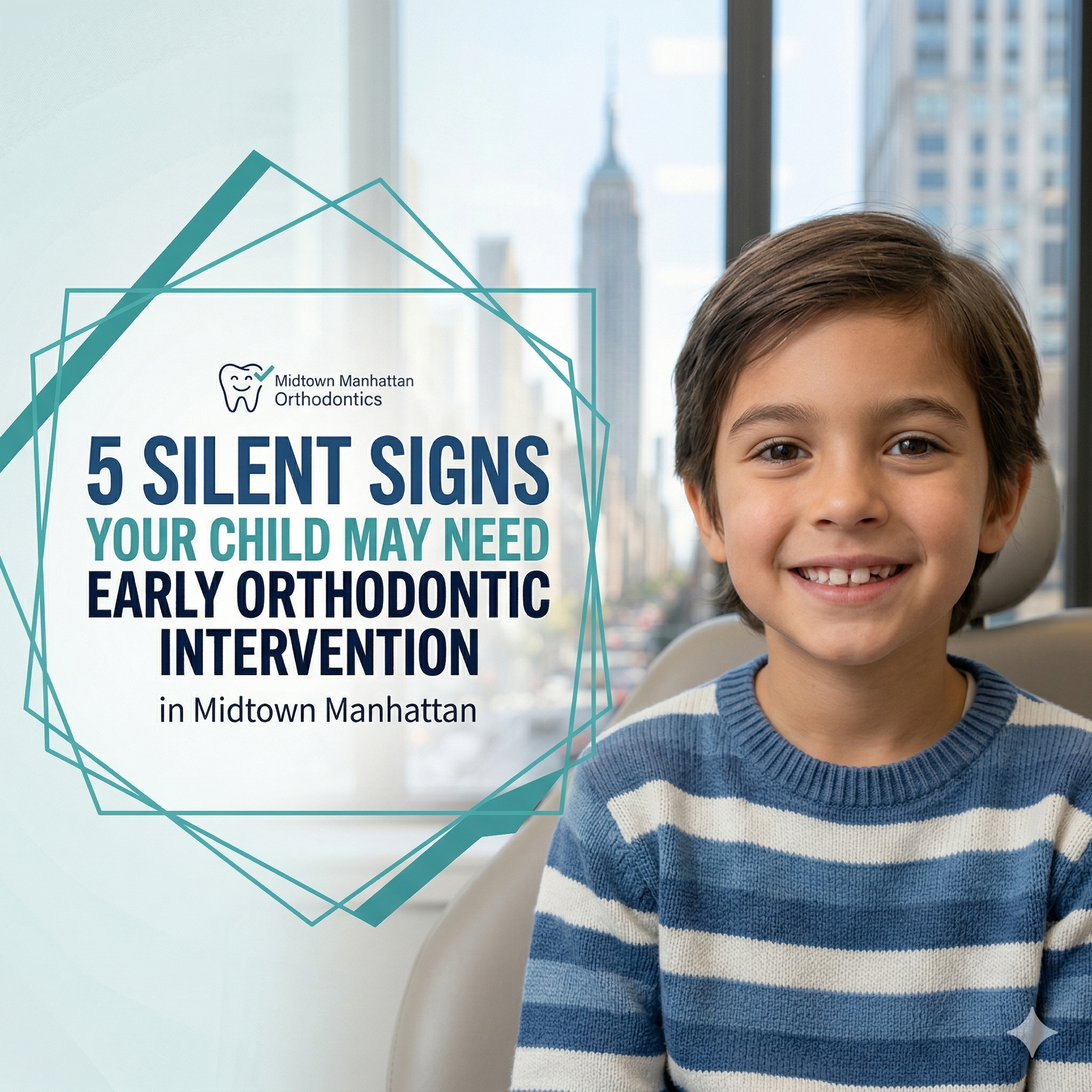 Early orthodontic intervention Midtown Manhattan showing signs of teeth misalignment and bite issues in children