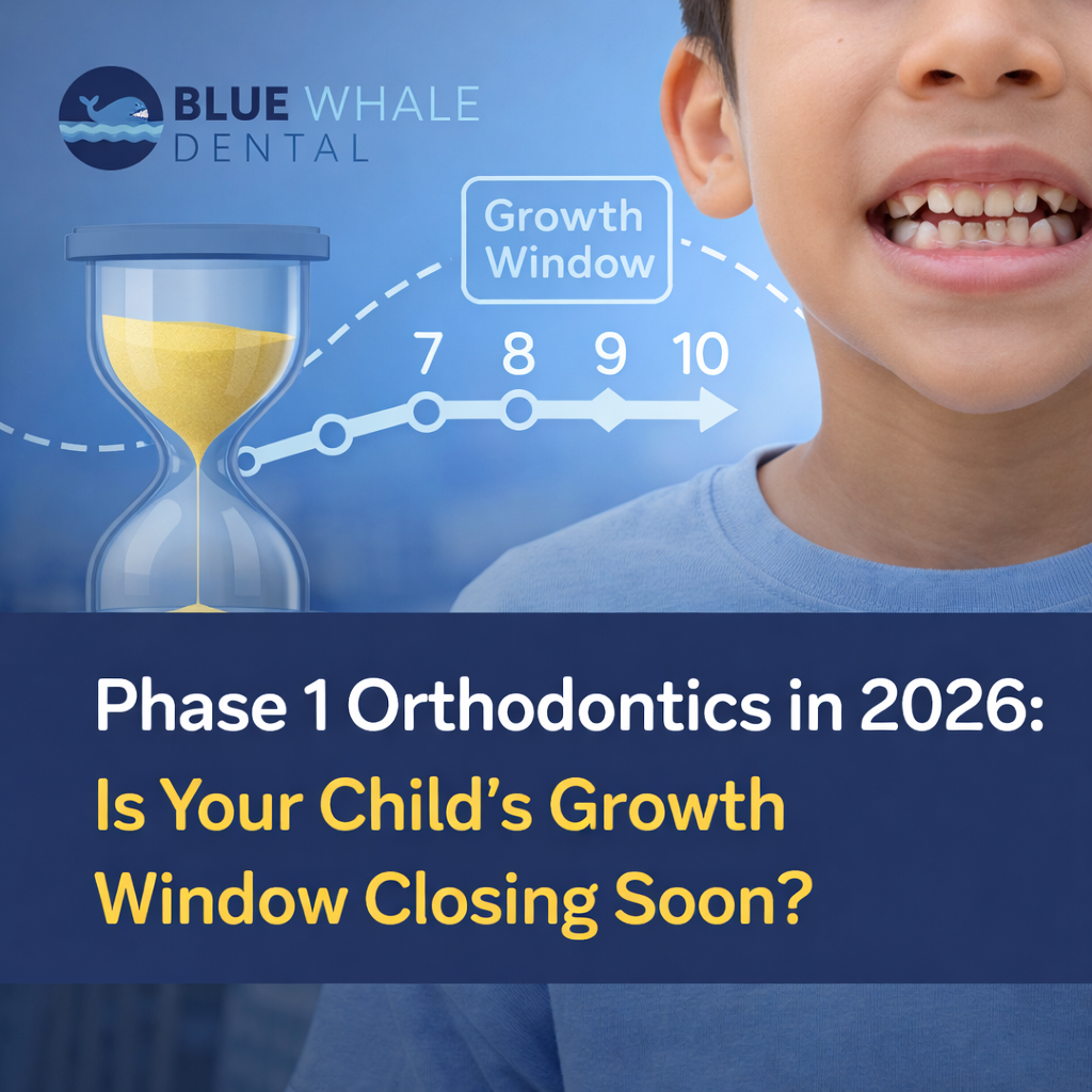 Phase 1 orthodontics 2026 growth window child showing early teeth alignment issues and jaw development timeline in Midtown Manhattan